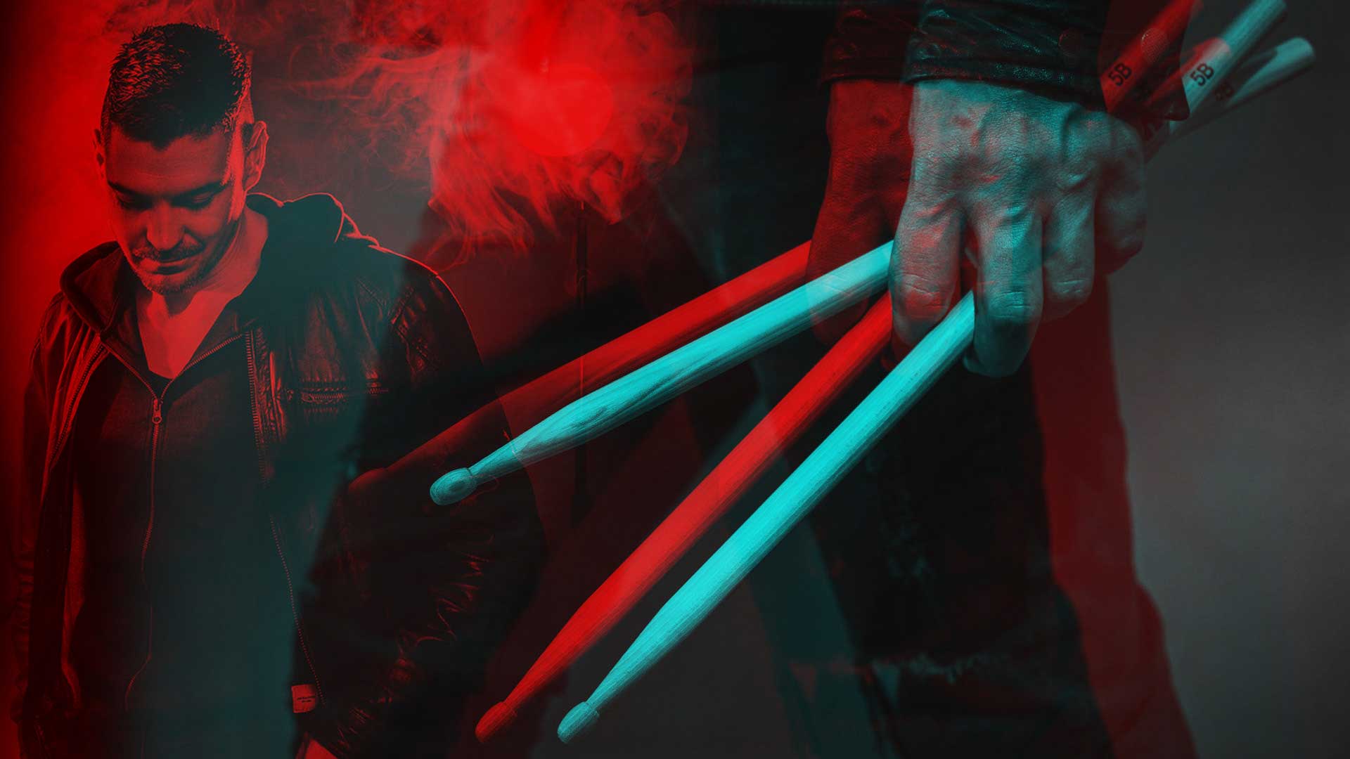 The Kobra Kiss Drummer Simon Schmidbauer with Sticks